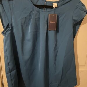 Milumia Women's Elegant Blue Blouse